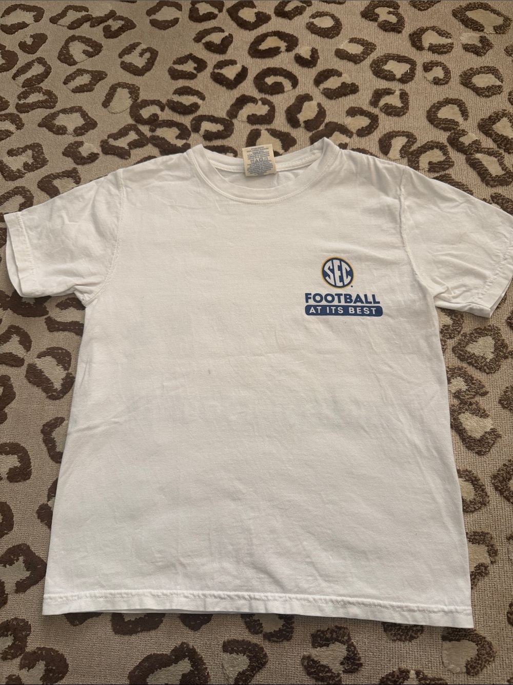 White Short-Sleeve Football Logo Tee